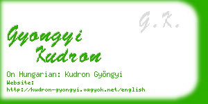 gyongyi kudron business card